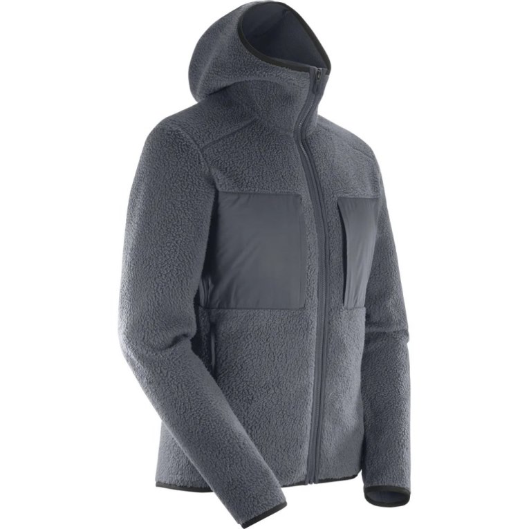 Dark Grey Salomon Essential Warm Teddy Men's Jackets | PH 94230T